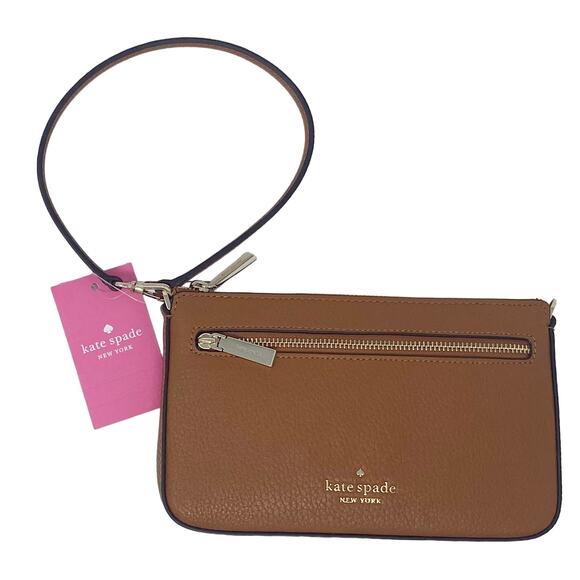 Kate Spade Leila Convertible Wristlet Purse in Warm Gingerbread Leather K6088 - Picture 1 of 8